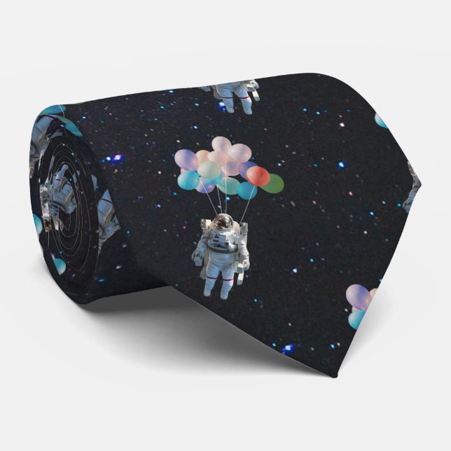 Cravate Astronaute Stars & Space Colorful Balloons (Roulé)