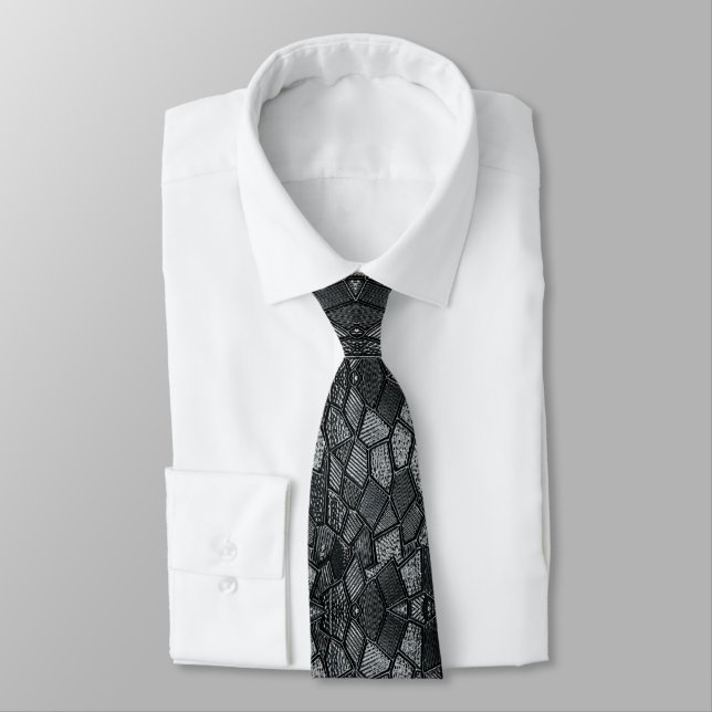 Cravate Attache en mosaïque de verre gris foncé (Attaché)