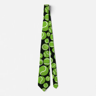 Cravate Attrapez le Motif des balles de tennis Black BG