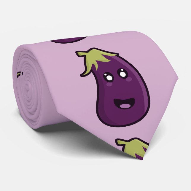 Cravate Aubergine de Kawaii (Roulé)