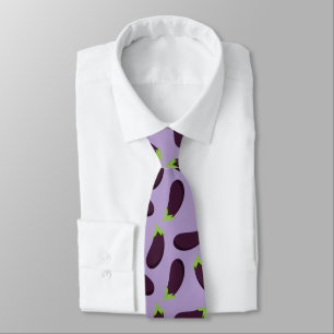 Cravate Aubergine Foodie Motif Aubergine Violet