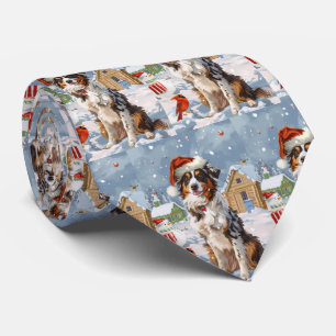 Cravate Australian Shepherd Winter Wonderland Noël