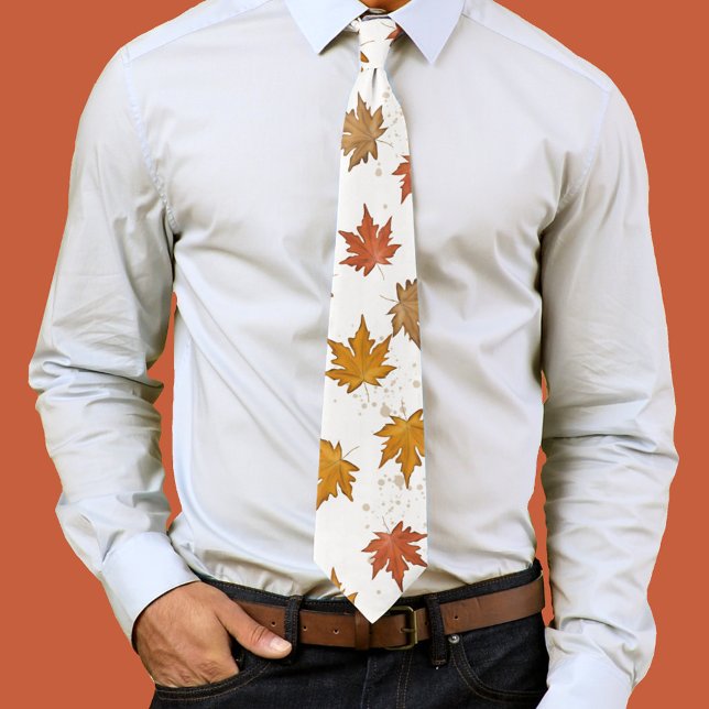 Cravate Automne Feuillage Automne Feuilles D'Automne Végét (Fall leaves mens neck tie)