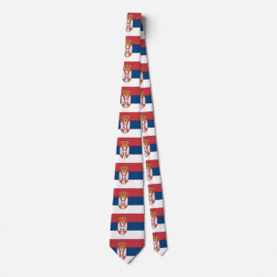 Cravate avec Drapeau de Serbie