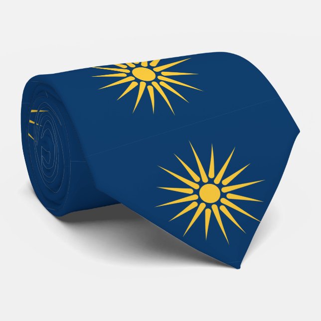 Cravate avec le drapeau de Macédoine, Grèce (Roulé)