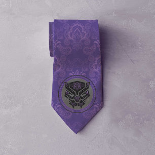 Cravate Avengers Logo Black Panther Paisley