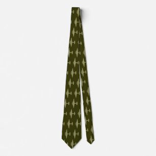 Cravate Avion Khaki sur Murky Green
