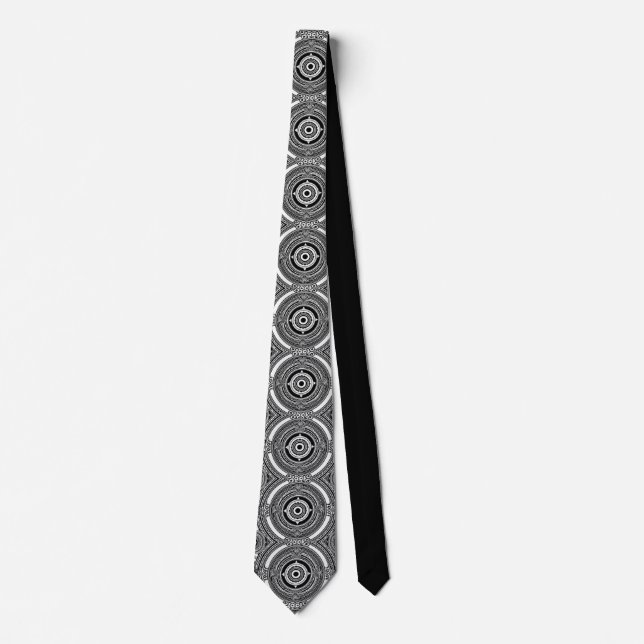 Cravate B&W Medallion Motif (Devant)