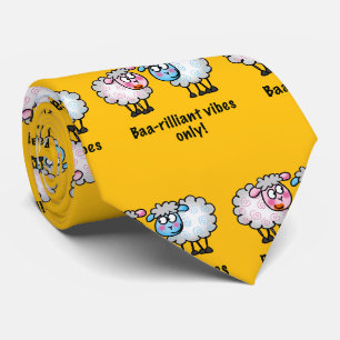 Cravate Baa-rilliant - Paire de moutons de dessin animé mi