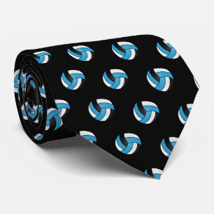 Cravate Baby Blue, White and Black Volleyball