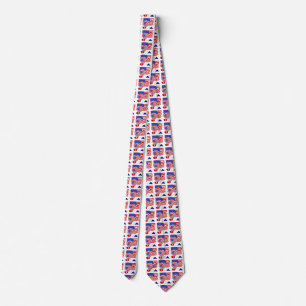 Cravate Bal de football américain et drapeau