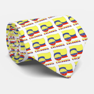 Cravate Bal de football et drapeau de Colombie