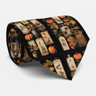 Cravate Balises vintages Citrouilles Halloween