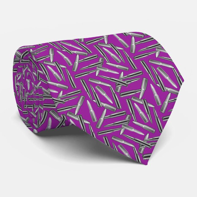 Cravate Balle d'Argent Violet (Roulé)