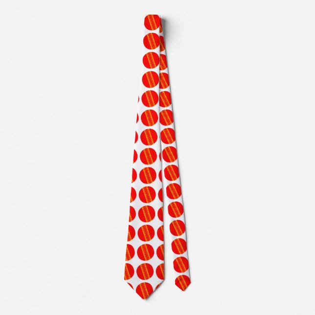 Cravate Balle de cricket rouge (Devant)