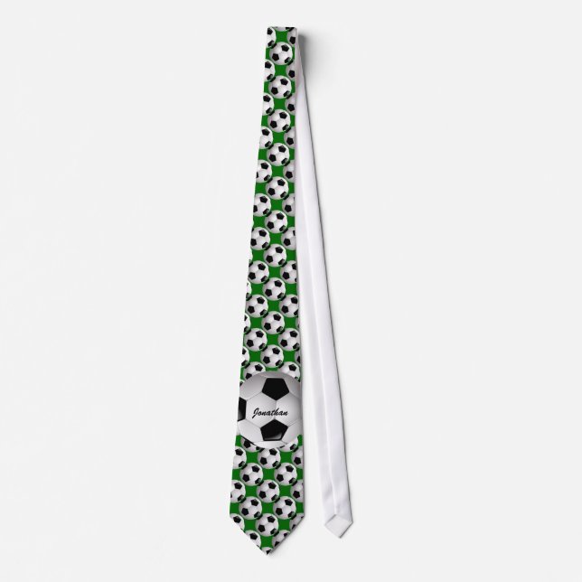 Cravate Ballon de football personnalisé sur le motif du (Devant)