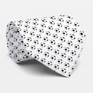 Cravate Ballons Fútbol de football blanc noir sur blanc