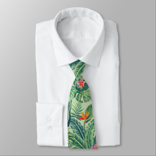 Cravate Banane tropicale Monstera Palm Feuilles & Fleurs