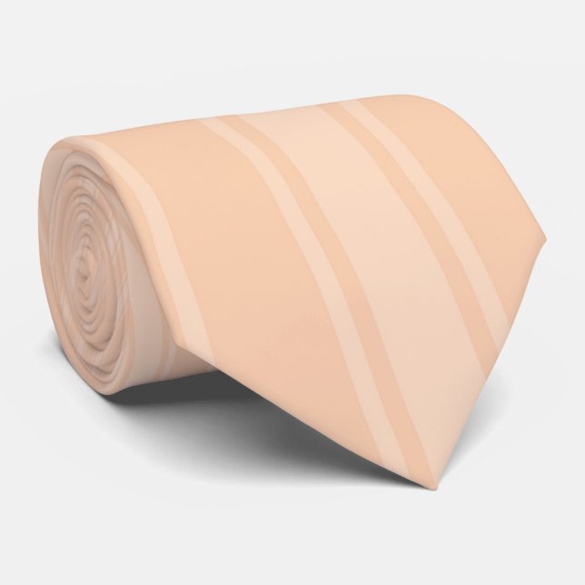 Cravate Bande couleur Apricot Motif funky (Roulé)