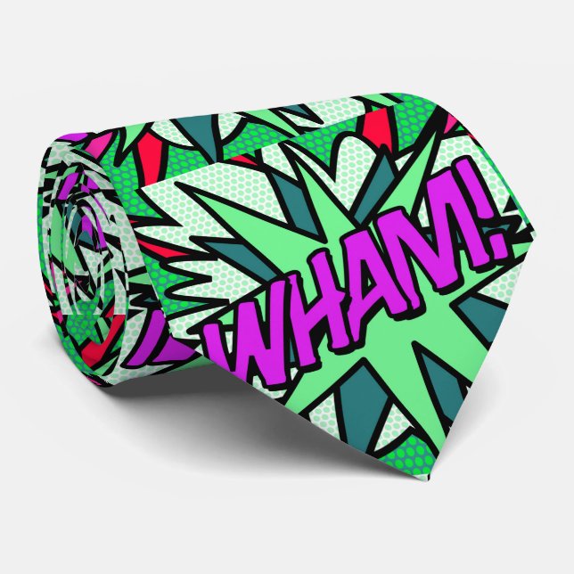 Cravate Bande dessinée cool AMUSANTE WHAM Superhero (Roulé)