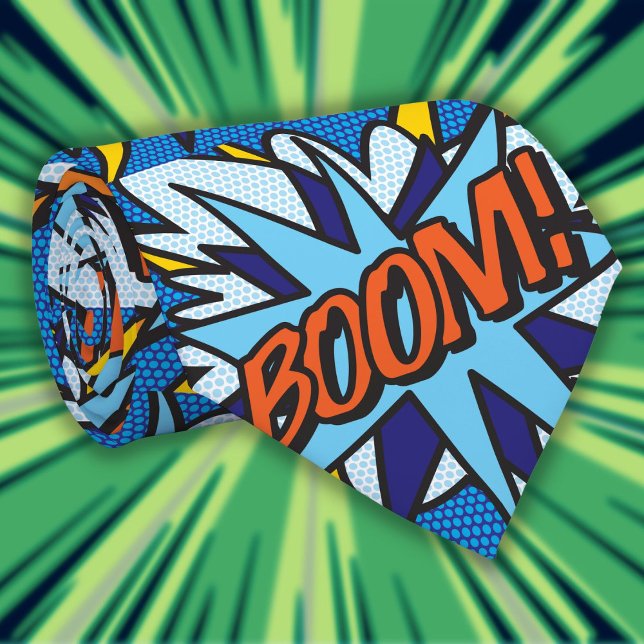 Cravate Bande dessinée Pop Art BOOM Super-héros (Comic Book Pop Art BOOM Superhero Tie)