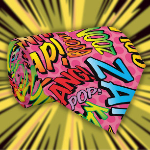 Cravate Bande dessinée Pop Art SOUNDS Liens de super-héros