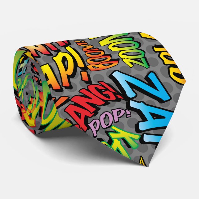 Cravate Bande dessinée Pop Art Sounds Superhero (Roulé)