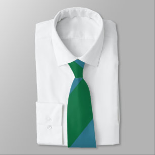 Cravate Bande régimentaire verte et turquoise