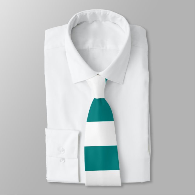 Cravate Bande turquoise (Attaché)