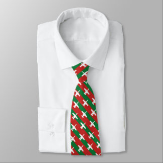 Cravate Bande verte et rouge A-10 Motif Noël