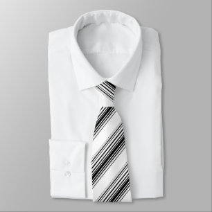 Cravate Bandes blanches noires modernes