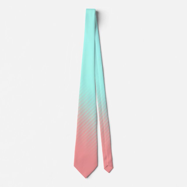 Cravate Bandes de corail et de turquoise (Devant)