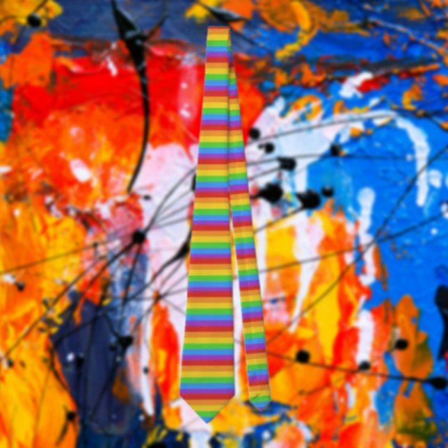 Cravate Bandes de fierté : Arc-en-ciel horizontal (Créateur téléchargé)