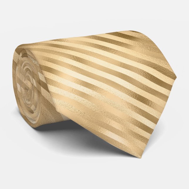 Cravate Bandes d'huile d'or (Roulé)