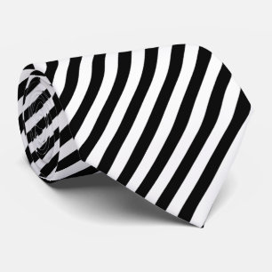 Cravate Bandes diagonales noires et blanches