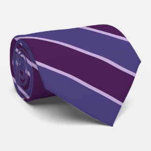 Cravate Bandes diagonales violettes lavande et roses
