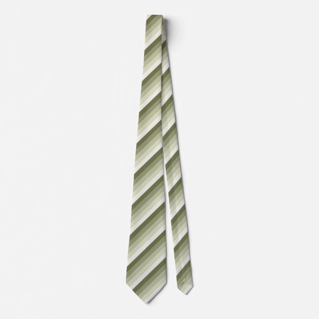 Cravate Bandes d'ombre vert olive (Devant)