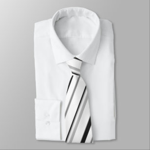 Cravate Bandes noires et grises sur un cadeau blanc
