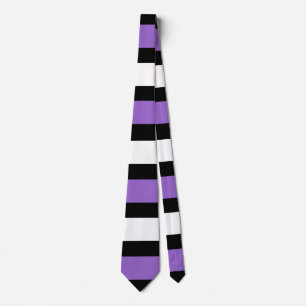 Cravate Bandes noires, violettes et blanches