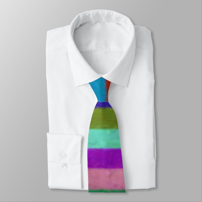 Cravate Bandes Peintes Colorées (Attaché)
