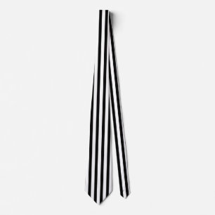 Cravate Bandes verticales d'arbitre noir et blanc