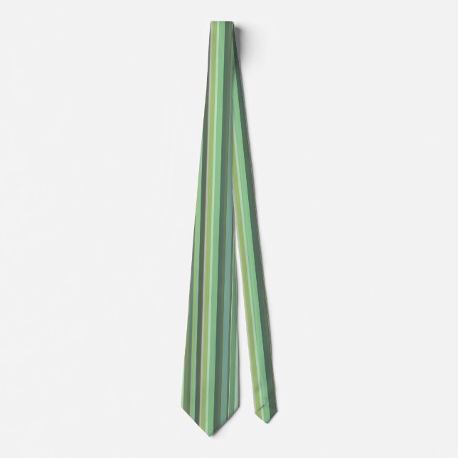 Cravate Bandes verticales vert olive (Devant)