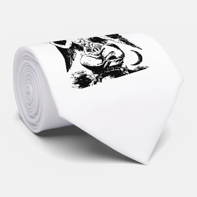 Cravate Baphomet noir vintage (Roulé)