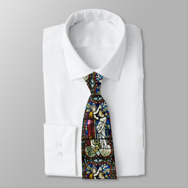 Cravate Baptême adulte Jésus St John en verre souillé (Attaché)