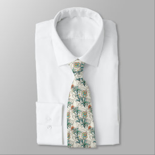 Cravate Baroque Fleur Or Élégant Mariage