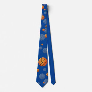 Cravate Basket-ball bleu profond  Cadeau sportif