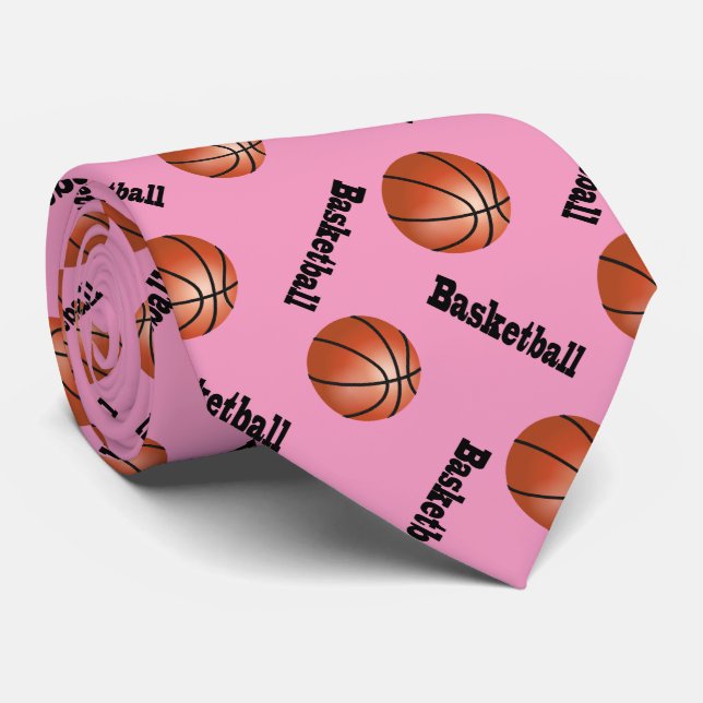 Cravate Basket-ball rose sportif de l'arrière - plan | (Roulé)
