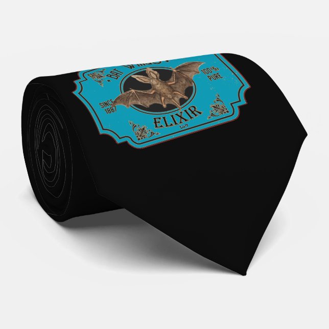 Cravate BAT WINGS ELIXIR drôle halloween (Roulé)