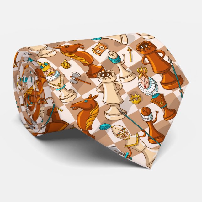 Cravate bataille d'échecs (Roulé)
