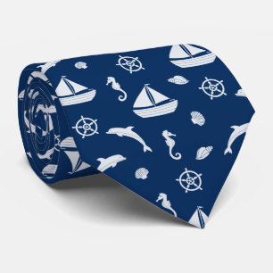 Cravate Bateau à voile et Motif Marine Life